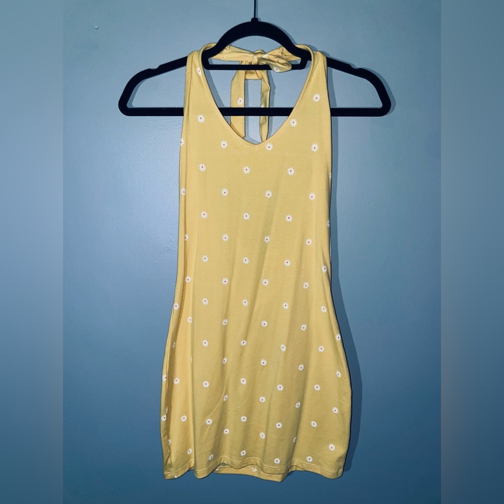 Mini Yellow Dress with Daisy Print